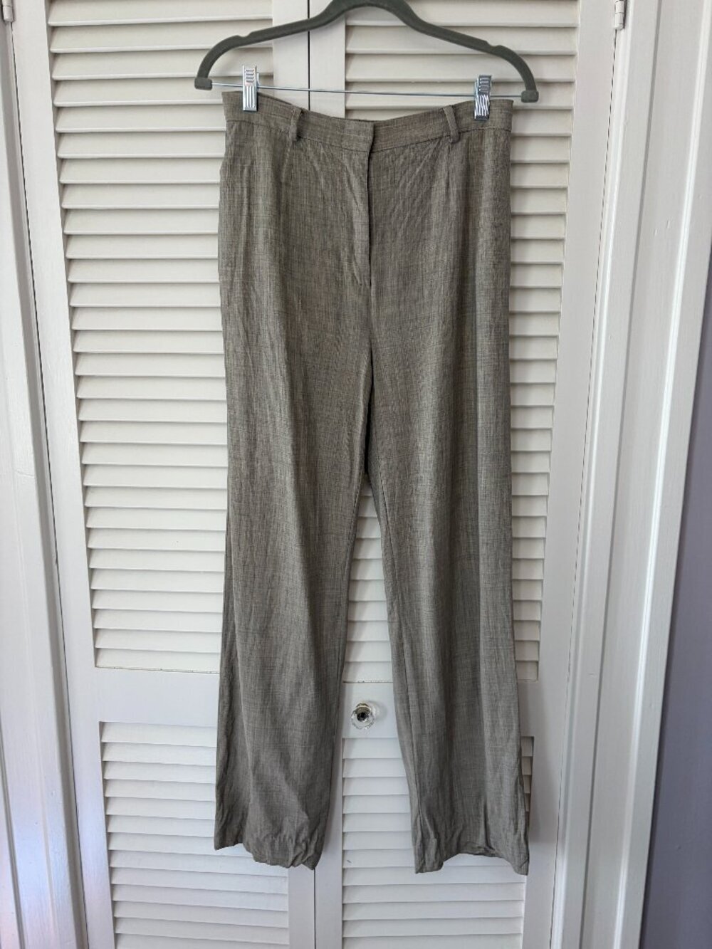 Max Mara trousers 8 neutral brown grey tan straight leg